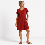 Lucienne - Leichtes Leinenkleid – Rot