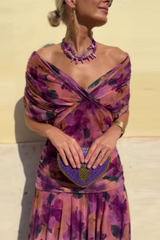Lou | Damen Elegantes Maxikleid Festlich V-Ausschnitt – Festliches Maxi 2026 – Zaubergarten