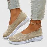 Lara | Damen Leichte Slip-On Strick Ballerinas – Aprikose