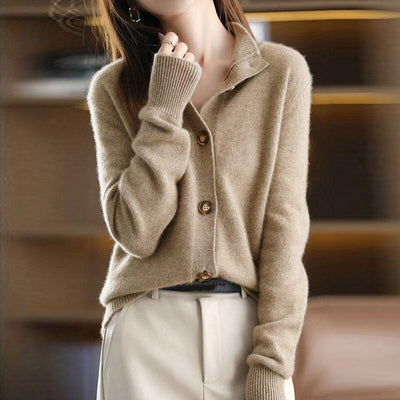 Langärmliger Button Down Cardigan Für Damen | Gestrickt