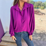 Julia | Edle Oversize Bluse Damen – Lila