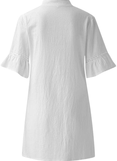 Damen Boho Style V Ausschnitt Kleid | Midi