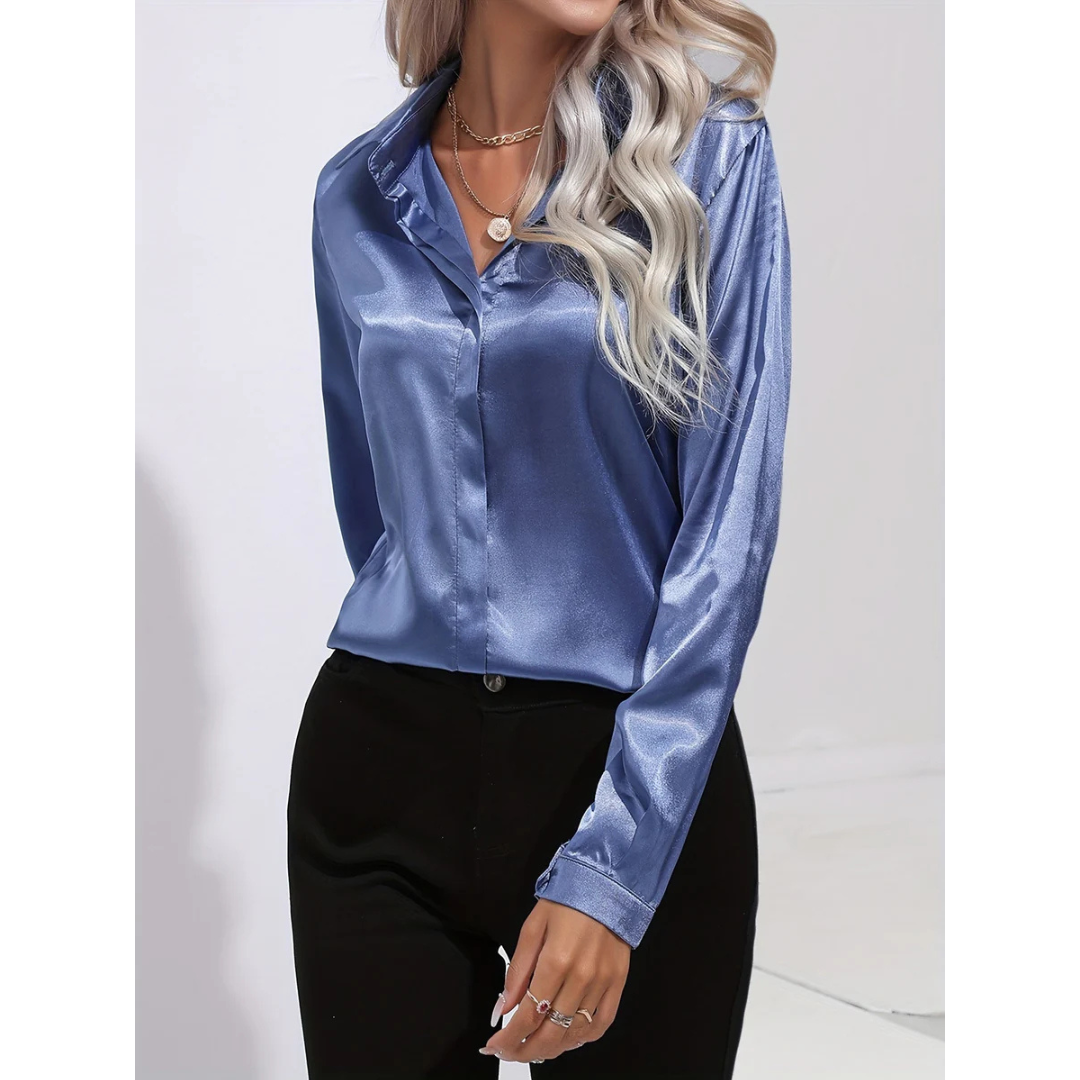 Langärmliges Button Down Hemd für Damen | Schick