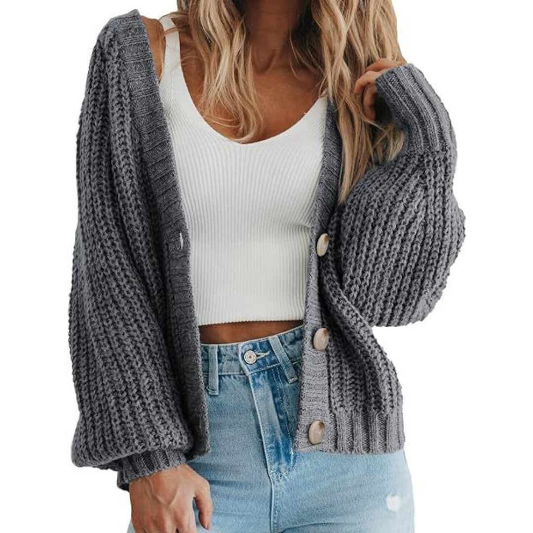 Strickjacke Mit Knopfleiste Für Damen | Langarm