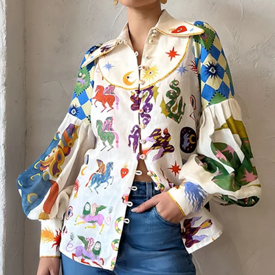 Milagros® | Bedruckte bunte Bluse