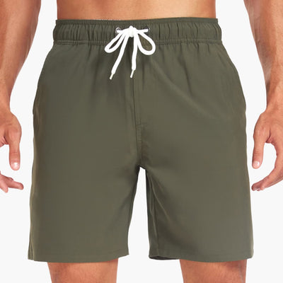 Gestreifte Herren-Badeshorts - mit Kordelzug und Taschen