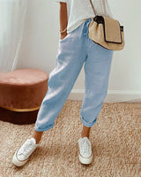 Hose reine Baumwolle einfarbig – Blau