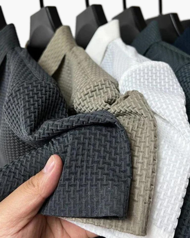 Herren Texturiert Stil Poloshirt | Kurzarm