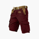 Jeroox | Kurze Herrenhose mit Cargo-Taschen – Rot