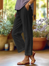 Livia | Modische Hose Damen Straight Look – Schwarz