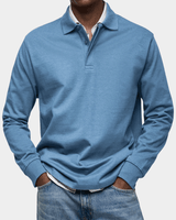 Frank | Herren Frühlings Polohemd Langarm – Polo Langarm Herren Frühling 2026 – Blau