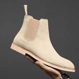Hohe Herrenstiefel aus Wildleder – Beige