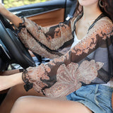 Dünner Überwurf-Schal für Damen aus Chiffon mit Paisley-Muster – Schwarz