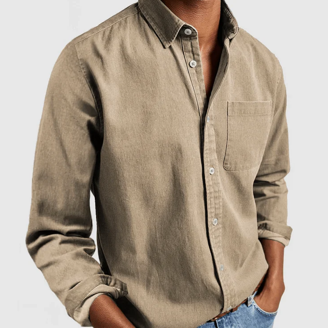 Herren Button Down Langarmhemd | Lässig