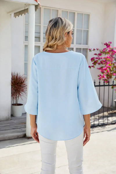 Brough® | Luftige Bluse mit V-Ausschnitt