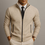 MARCO™ / STRICKJACKE MIT REISSVERSCHLUSS AUS MERINWOLLE – Beige