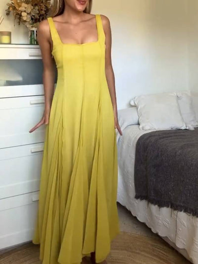 Solmaz – Lässiges Langes Kleid Mit Trägern