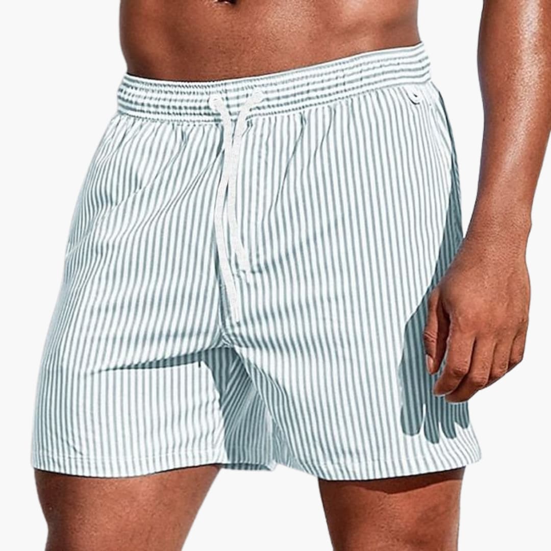 Herren Boardshorts mit Streifen und elastischem Bund