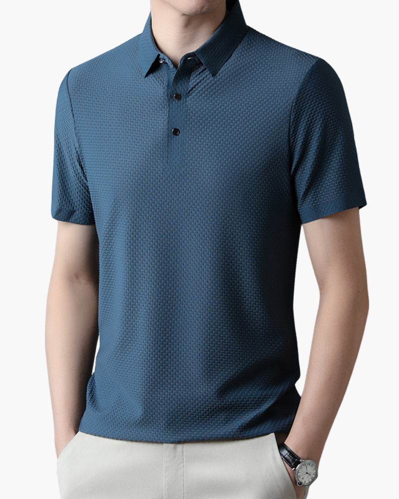 Herren Texturiert Stil Poloshirt | Kurzarm