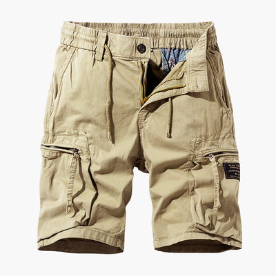 Herren Sommer Cargoshorts mit Reißverschlusstaschen und Kordelzug