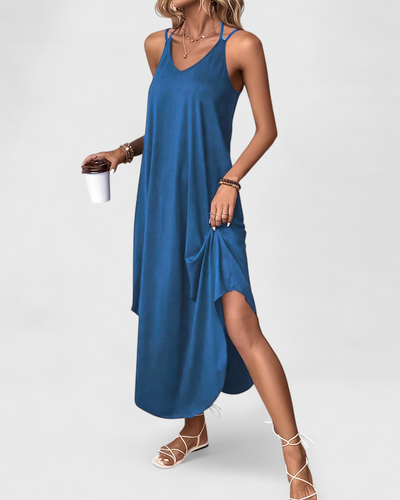 Tracie – Langes Kleid Mit Lose V Ausschnitt