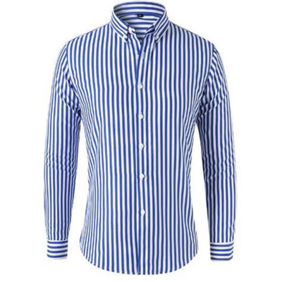 Herren Button Down Gestreiftes Langarm Hemd | Stylisch