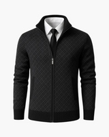 Herren Rollkragen Zipper Jacke – Schwarz