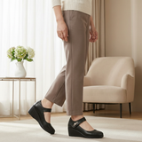 Lydia | Damen Wedge Mary Jane Schuhe – Schwarz