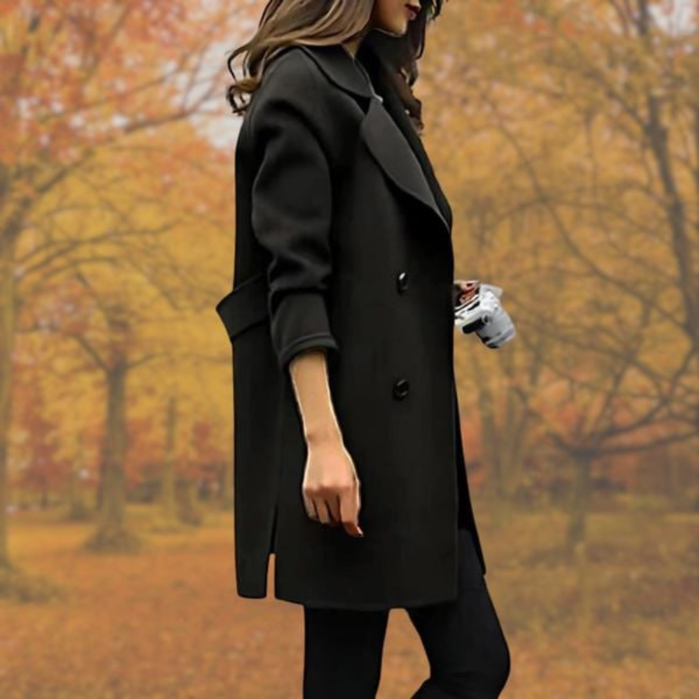 Riley - Eleganter Mantel mit doppelter Knopfleiste für Damen