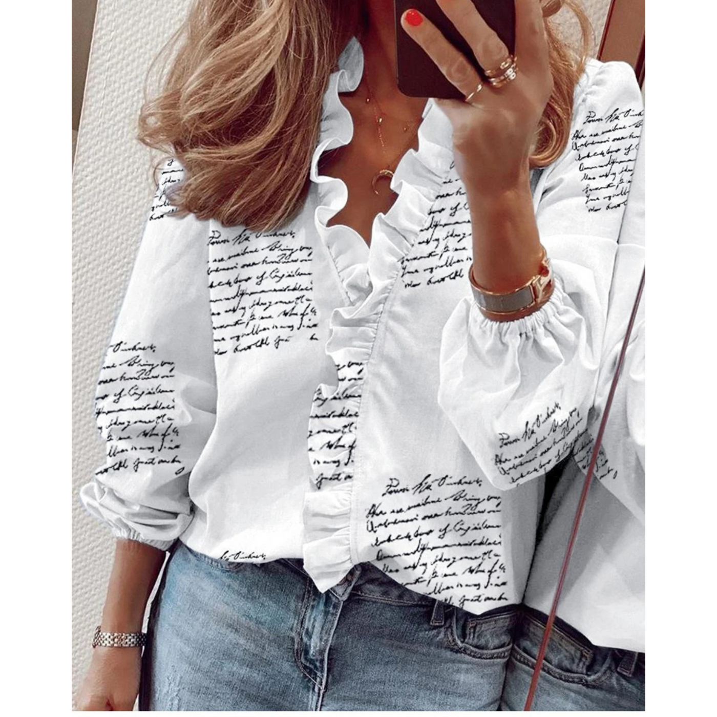 Raquel® | Chiffonbluse mit Plüsch