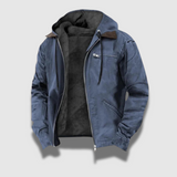 Trendige Warme Bequeme Langlebige Stilvolle Fleece Reißverschlussjacke – Blau