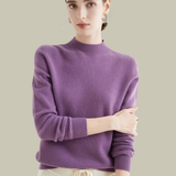 Monika | Damen Rollkragenpullover aus Merinowolle für den Winter – Lila