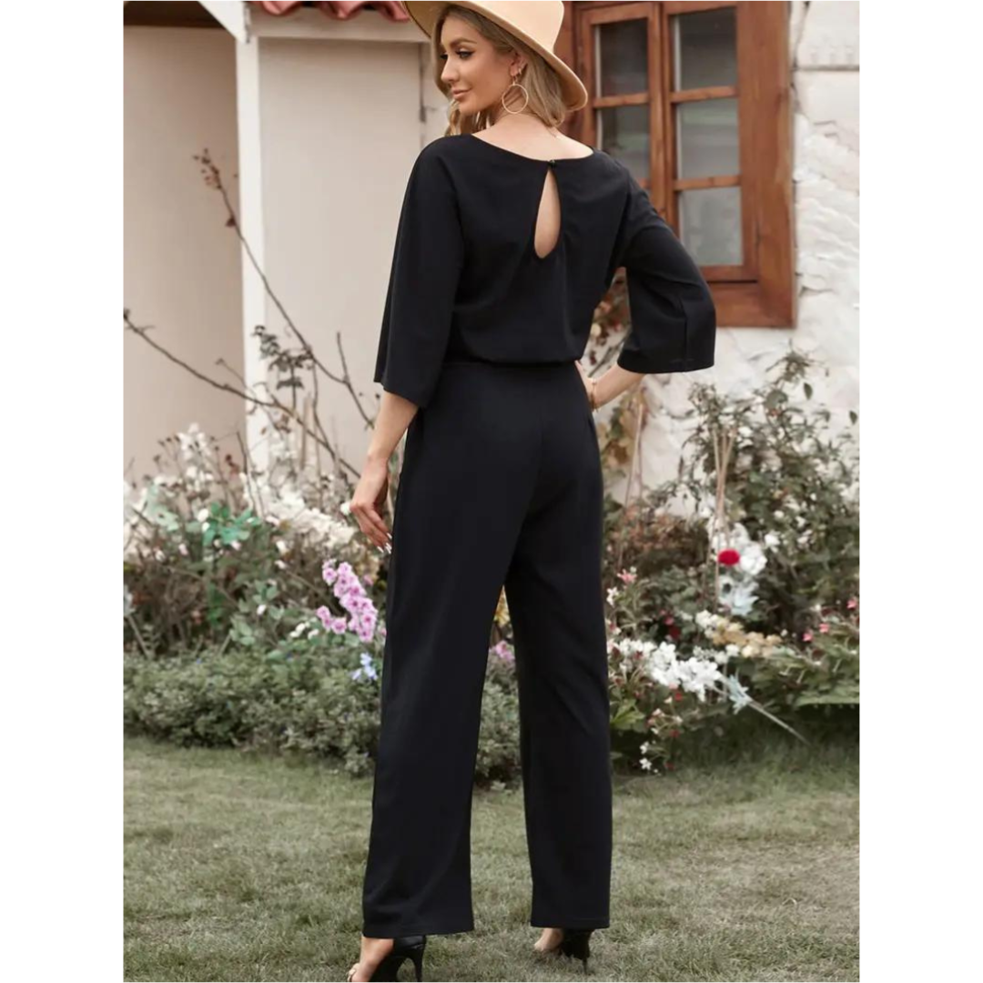 Schickes Jumpsuit Mit Weitem Bein Für Damen | Langarm