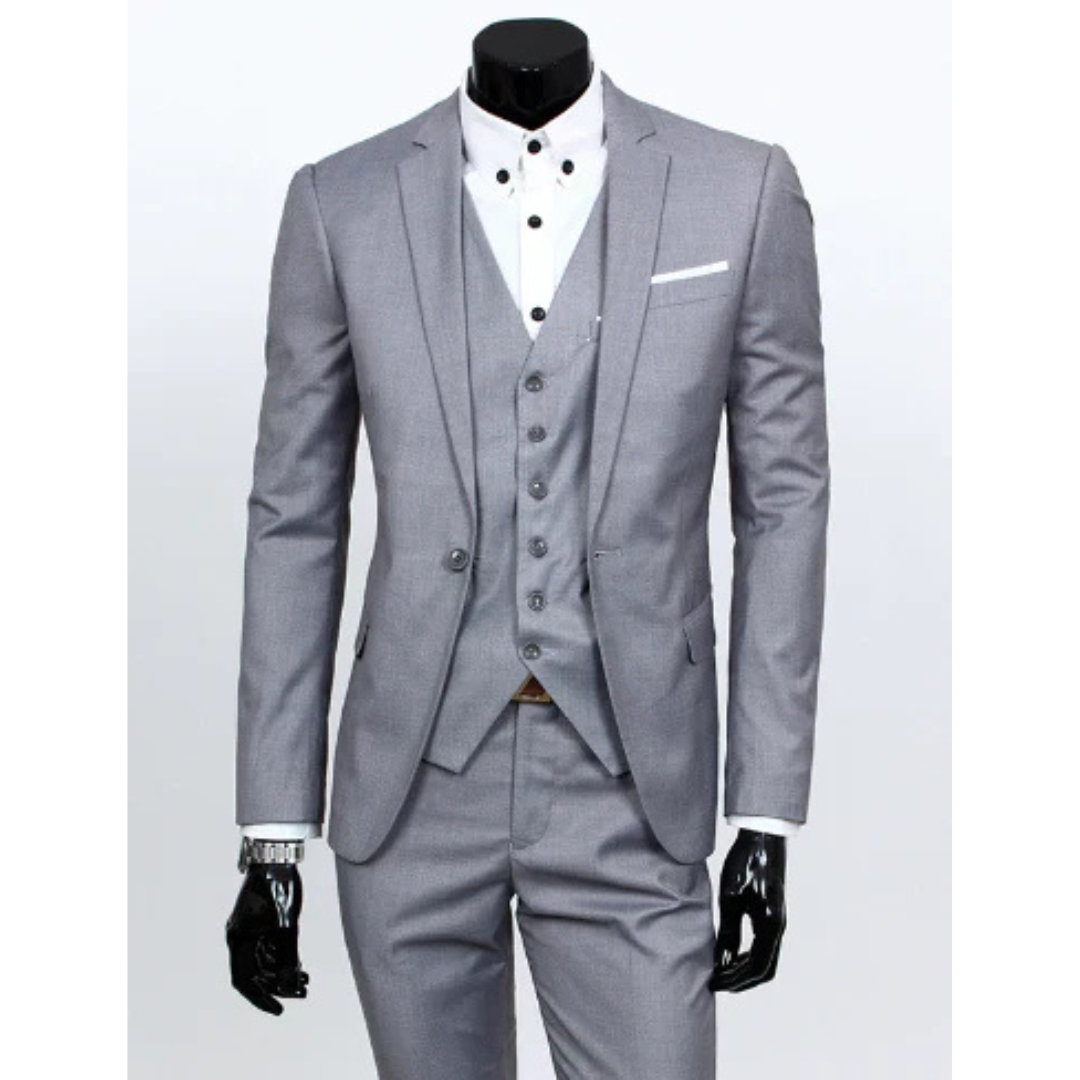 Herren Elegantes 3-teiliges Hochzeitsgast-Anzug-Set | Klassisch