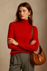 Nina | Damen Kaschmirpullover hochwertig elegant – Rot