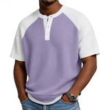 Reyvan | Gestricktes Herren-Sommerhemd mit Knopfleiste – Lila