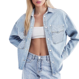 Celina | Elegante Jacke im entspannten Vintage-Stil – Light Wash