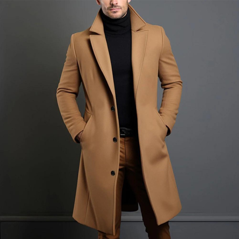 Herren Wintermantel | Slim Fit Langer Mantel