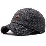 Klassische Wintermütze mit Ohrenschutz und Snapback-Design – Grau