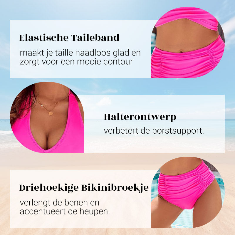 Karla Bauchkontrolle Badeanzüge Bescheidene Bikini-Sets mit hoher Taille