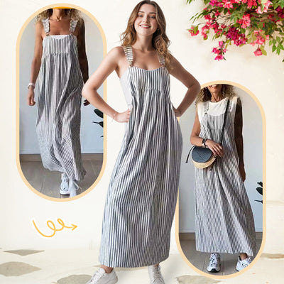 Jaja - Lässiges gestreiftes Hosenträgerkleid