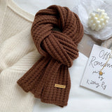 Matteo Herren Strickschal mit geometrischem Muster – Kaffee