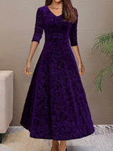 Isabella | Damen Samtkleid elegant modern stilvoll – Lila