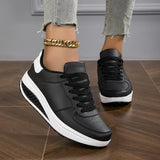 DAMI / DAMENSNEAKER: ATMUNGSAKTIVE SCHUHE MIT PLATEAUSOHLE – Schwarz-Weiß