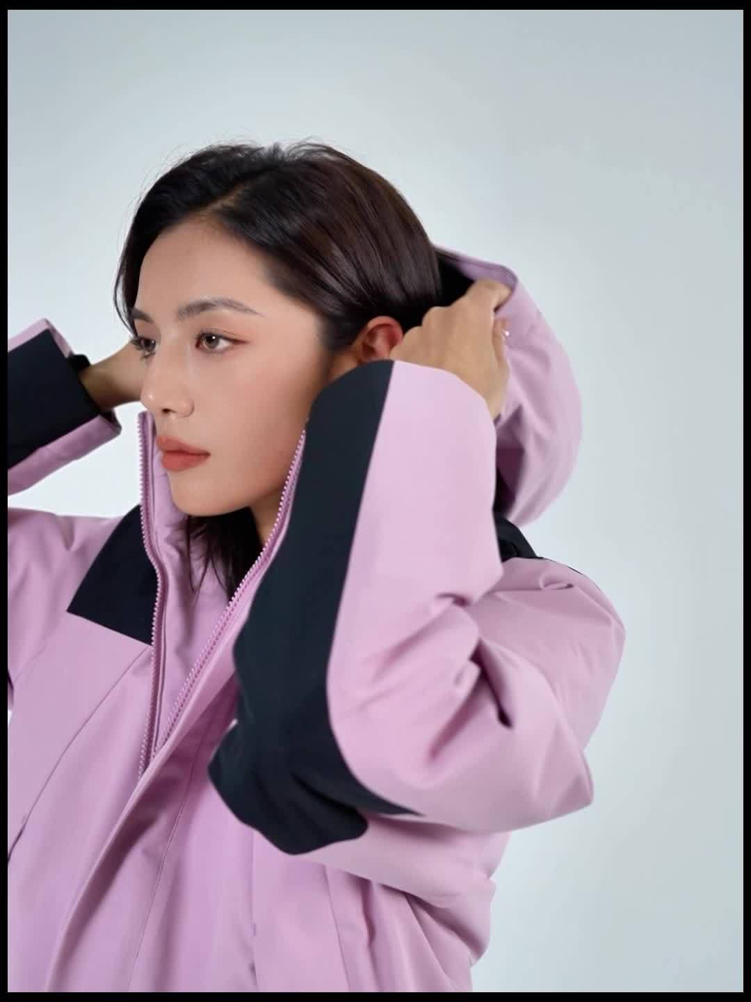 Thermische Winddichte Kapuzen Winterjacke mit Reissverschlusstasche für Damen | Ideal für den Winter