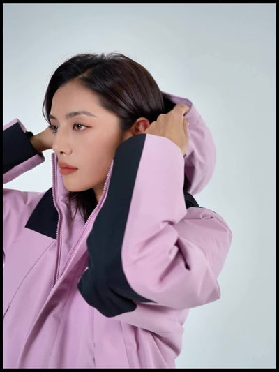 Thermische Winddichte Kapuzen Winterjacke mit Reissverschlusstasche für Damen | Ideal für den Winter