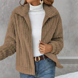 Hannah | Kurze und Moderne Damen Strick-Strickjacke – Khaki