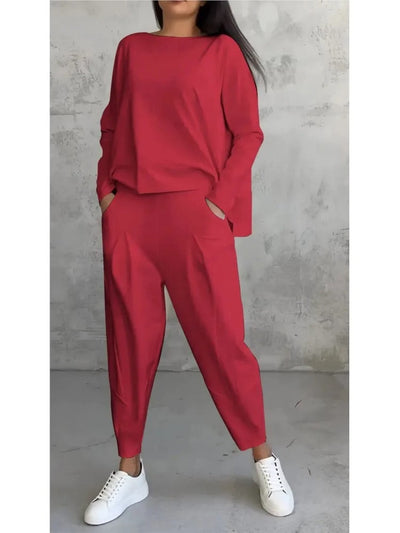 Amelia® | Elegantes Zweiteiler-Set mit Langarm-Top und Hose