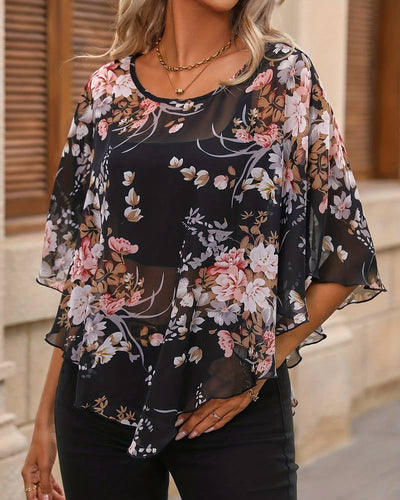Brokk® | Elegante Bluse mit Blumen