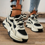 Helga | Stylische Damen-Sneaker mit Plateausohle – Schwarz